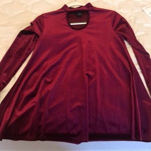 Burgundy Velvet Long sleeve top